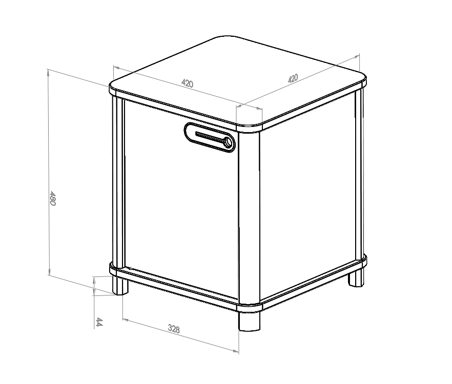 ASHME Skrivebordsskab B 42 x D 42 x H 48cm - Hvid