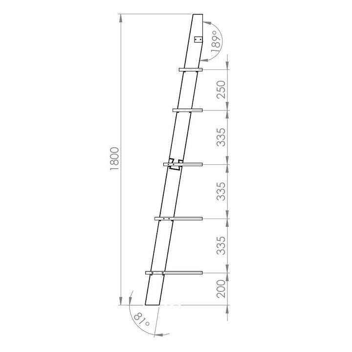 ASHME Stigereol 85x35x180cm - Grafit