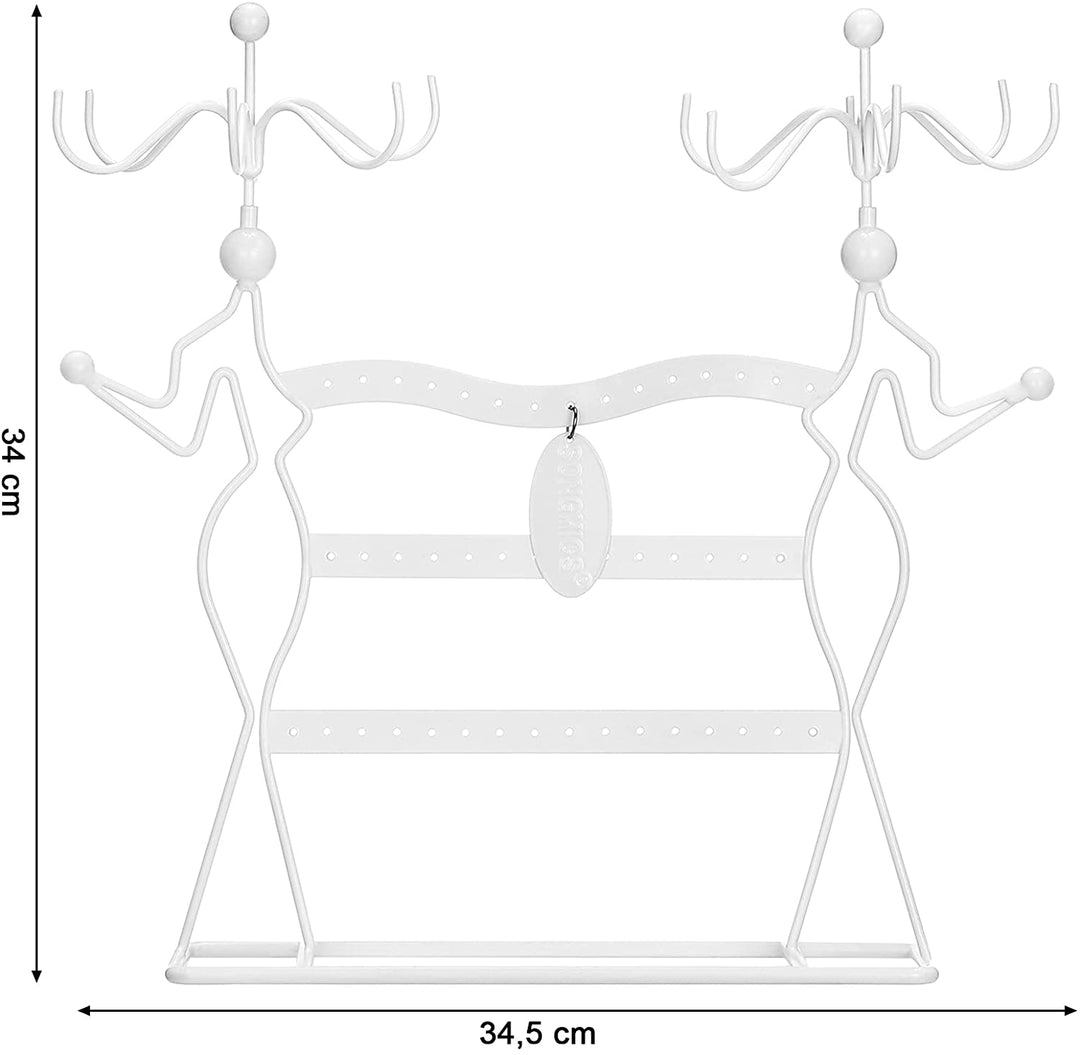 Smykkestativ / dekorativt display til smykker, 34 cm, hvid