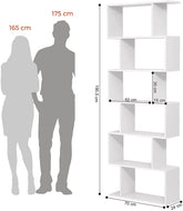 Bogreol Cube design og rumdeler, Greige, 70 x 24 x 190,5 cm