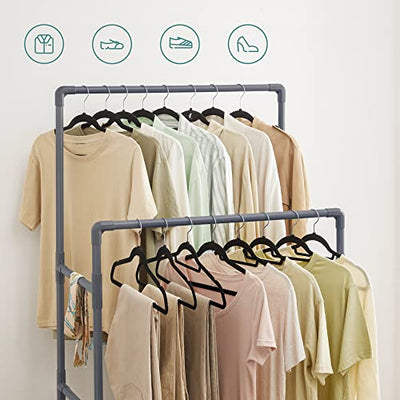 Organiser dit tøj: Dobbelt tøjstativ til soveværelse og entré, grå