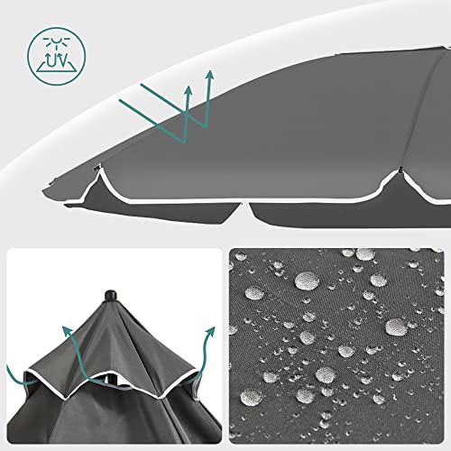 Parasol i metal og PA, grå