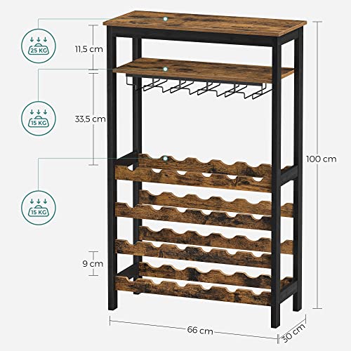 Elegant vinstativ i rustikbrun bambus til 24 flasker: 66 x 30 x 100 cm, brun