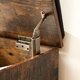 Bænk med polstret sæde, opbevaringskiste, L76 × B40 × H48 cm, rustik brun