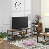 Praktisk, robust tv-bord med hylder i vintage-farve brun