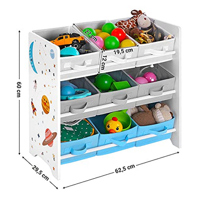 Legetøj og bøger på plads! Smart opbevaring til børneværelset med 9 rummelige stofbokse