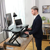 Stående skrivebord - Monitorstativ med aftagelig tastaturbeslag - Lammeuld.dk