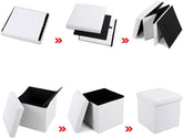 Foldbar opbevaringsboks, elastisk op til 300 kg, hvid, 38 x 38 x 38 cm - Lammeuld.dk