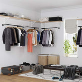 Garderobestang, vægmonteret, pladsbesparende & robust, sort