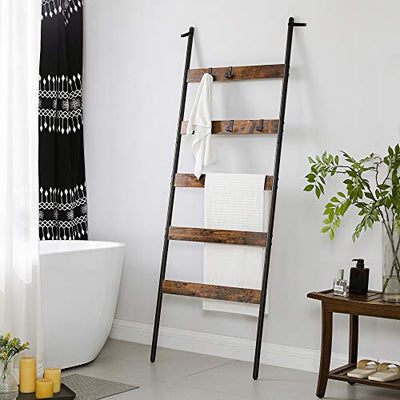 5-trins stigereol til håndklæder, 65 x 178 cm, brun og sort