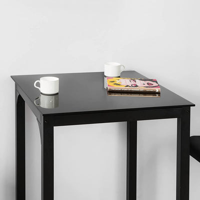 Enkelt og robust spisebord til 2 personer, sort