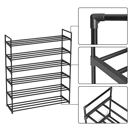 Skoreol med 6 hylder, holder op til 30 par sko - 92 x 30 x 103 cm - Lammeuld.dk