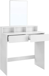 Sminkebord / make-up bord med stort spejl, 80 x 40 x 140 cm, hvid