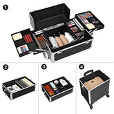 4-in-1 Professional Makeup kuffert, sort