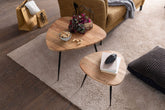 Redeborde, massivt, sæt med 2, sidebord, bord, træ og metal sofabord - Lammeuld.dk