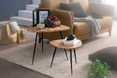 Redeborde, massivt, sæt med 2, sidebord, bord, træ og metal sofabord - Lammeuld.dk