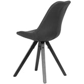 Sæt med 2 x spisebordsstole i antracit grå med sorte ben stol, skandinavisk look