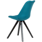 Sæt med 2 x spisebordsstole, polstret, skandinavisk stil, petrol blå