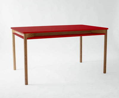 ZEEN Spisebord med hylde 140x90x75cm Pure Red