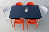 ZEEN Udtræksbord med hylde 200x90x75cm Ren Rød