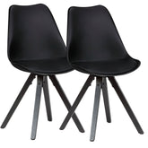 Sæt med 2 x retro spisebordsstole, sort