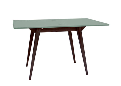 KONVOLUT Udtrækkeligt spisebord 90x65cm Salviegrøn Valnød