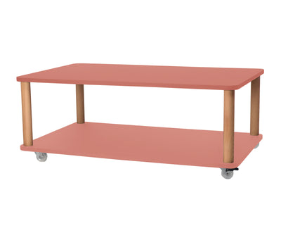 ASHME Sofabord med Hjul 64x105cm Antik pink