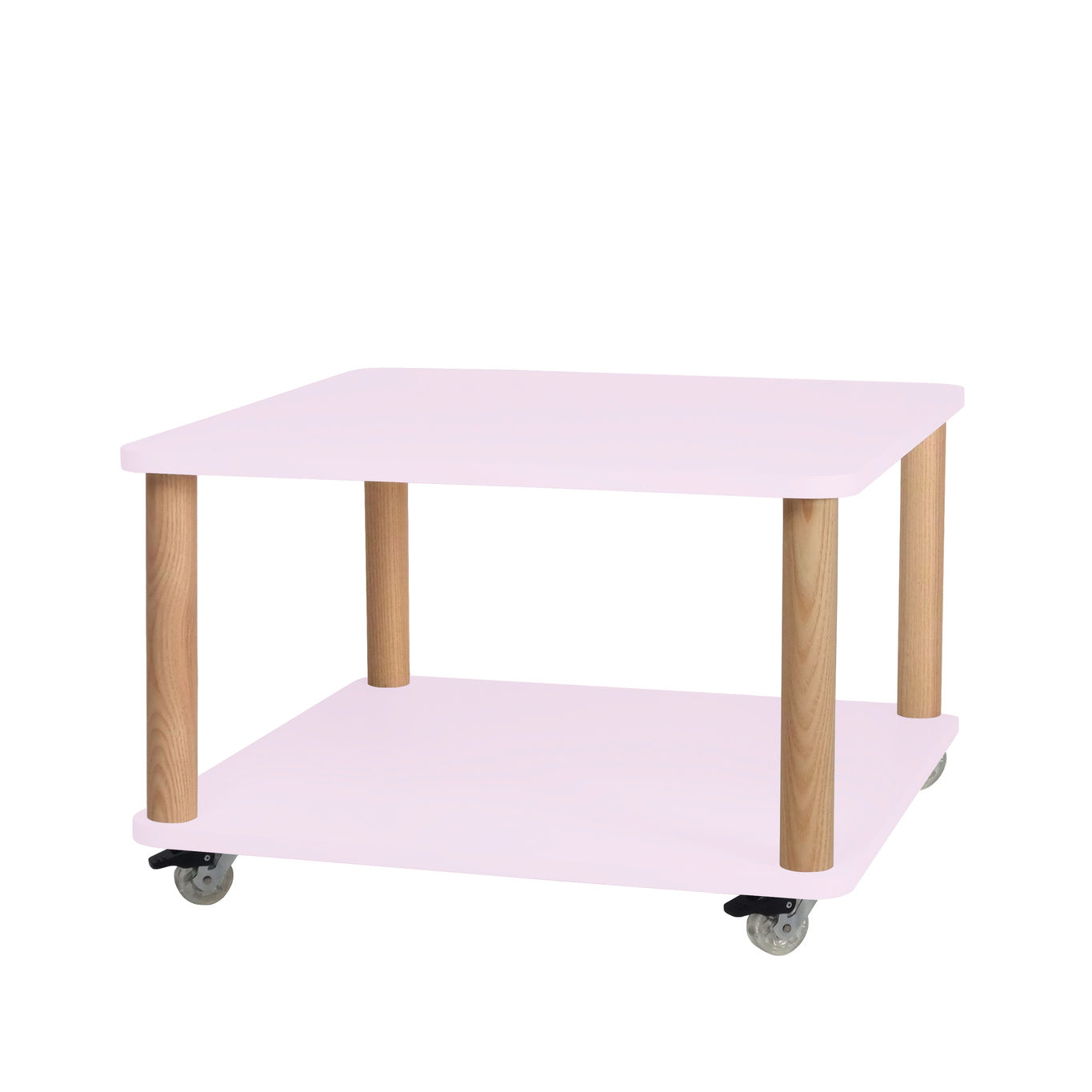 ASHME Sofabord med Hjul 64x64cm Powder Pink