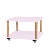 ASHME Sofabord med Hjul 64x64cm Powder Pink