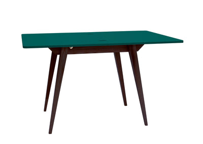 KONVOLUT Udtrækkeligt Spisebord 90x65cm Havgrøn valnød