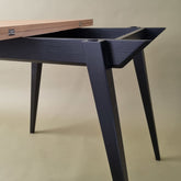 KONVOLUT Udtrækkeligt Spisebord 90x65cm Ask sorte ben