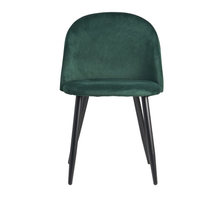 Spisebordsstole i fløjl, sæt med 2 stk., skandinavisk design, grøn