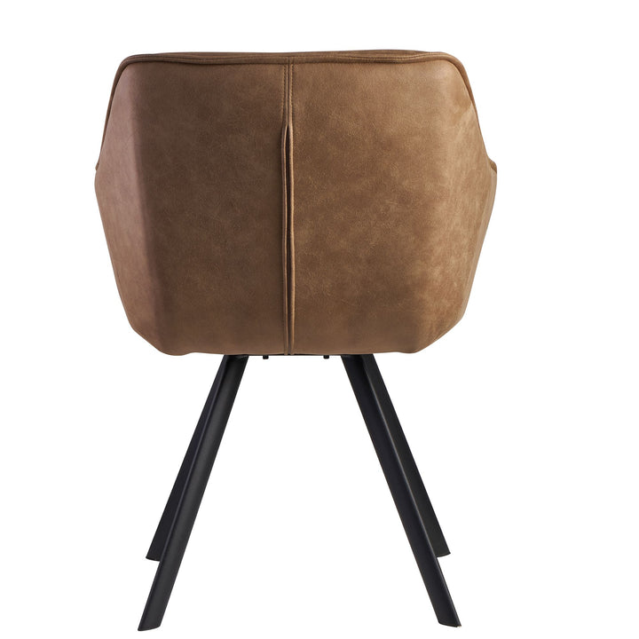 Spisebordsstol i polstret ruskind, moderne look, beige