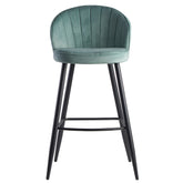 Designer barstol i fløjl, lysegrøn, 56x102,5x52,5 cm