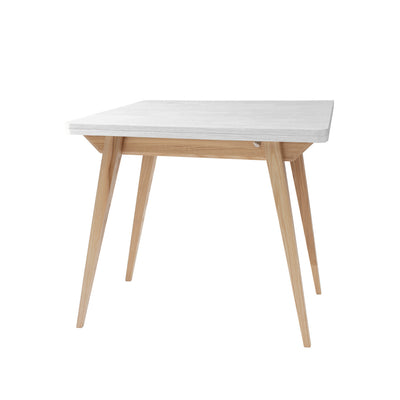 KONVOLUT Udtrækkeligt Spisebord 90x65cm Hvidbejdset plade