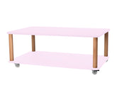 ASHME Sofabord med hjul 64x105cm Powder Pink
