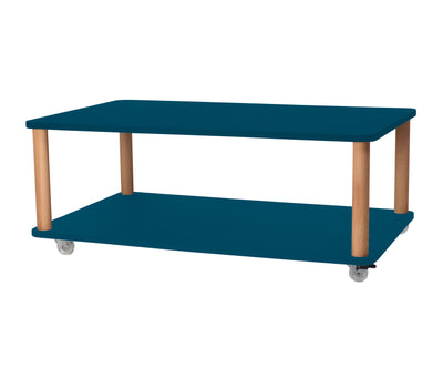ASHME Sofabord med Hjul 64x105cm Benzinblå