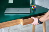 LUKA Asketræ Skrivebord 85x50cm med Skuffe Sort