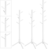 Stumtjener i træ og metal - 8 kroge - hvid