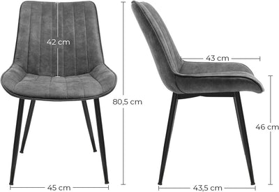 2 x spisebordsstole i kunstlæder, grå