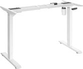 Skrivebordsstel, elektrisk højdejusterbart, stål, hvid