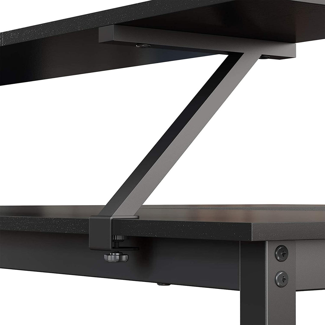 Hjørneskrivebord / computerbord, L-formet, sort