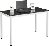 Skrivebord i enkel og moderne stil, 120 cm, sort, hvid