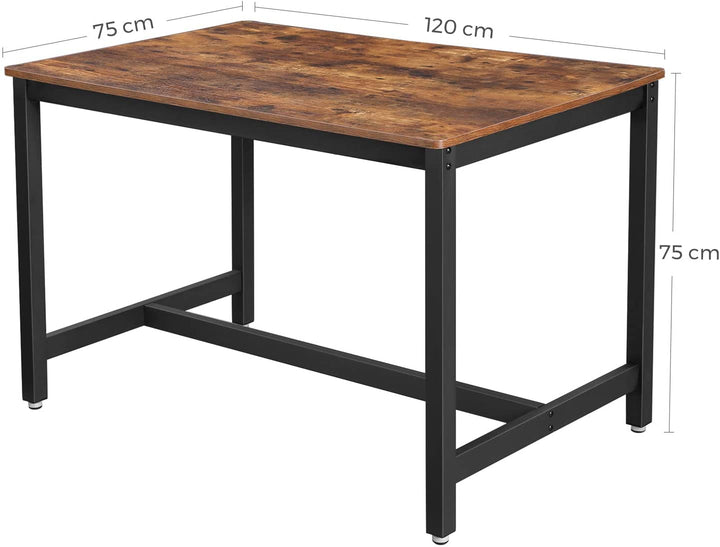 Spisebord, L120xB75xH75 cm, brun