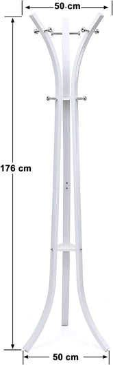 Stumtjener I Hvid Stålrør, 176 cm