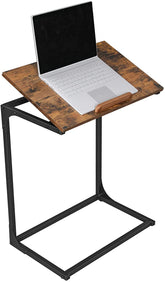 Sidebord med vippefunktion, praktisk til laptop, brun