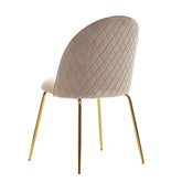 Skandinaviske spisebordsstole med fløjlsbetræk i beige, sæt med 2
