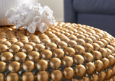 Håndlavet sofabord i metal, 60x60x30 cm, guldfarvet
