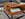 Sofabord i massivt træ og metal, inudstrielt look, 60x60x34,5cm, brun