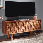 Lowboard tv-bord / kommode i massivt træ, 92x44x35cm, brun